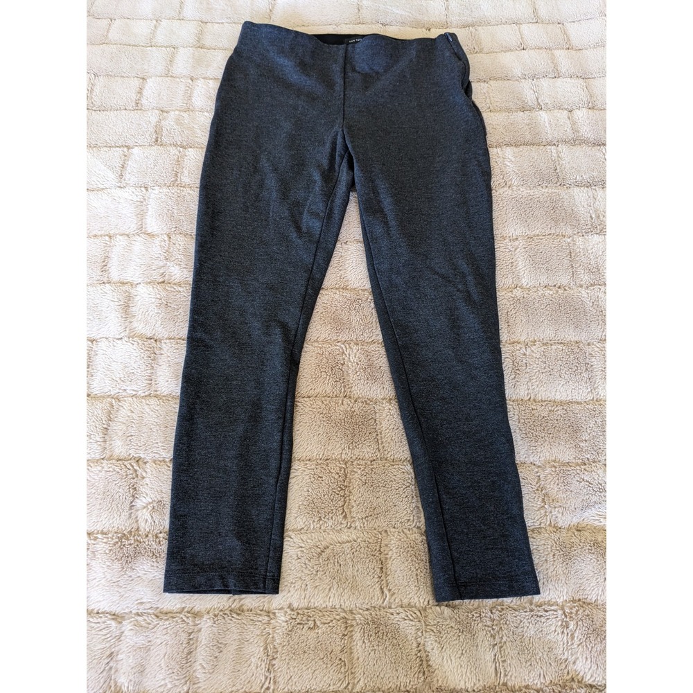 Ann Taylor Womens Charcoal Gray Heathered Side Zip Ponte Skinny Ankle Pants 12